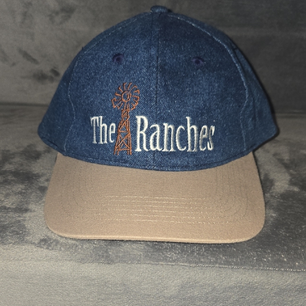 The Rancher Denim Blue and Tan Cap